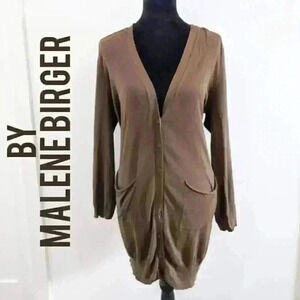 BY MALENE BIRGER Silk-Blend Button-Up Cardigan M